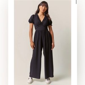 NWT Francesca’s Serena Ruffle Trim Jumpsuit